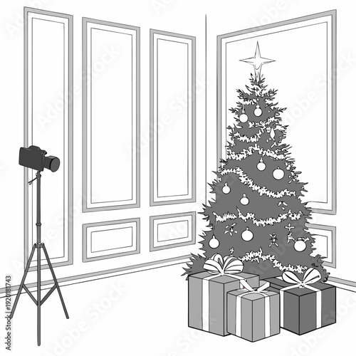 Christmas Tree Photo Shoot Capturing Holiday Memories.
