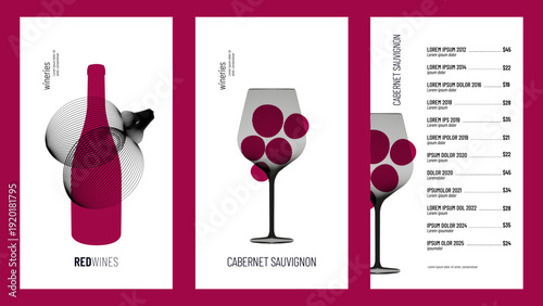 Minimalist banner with wine elements. For a clean, minimalist, and elegant design.