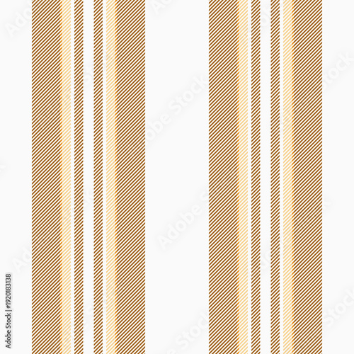 Painting vertical background seamless, primary stripe fabric pattern. Mature lines texture textile vector in white and orange colors.