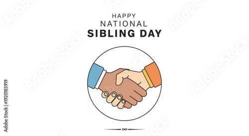Sibling bond on national sibling day with handshake illustration