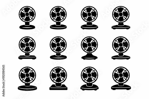 Placement generation icon image structure base weighted stable simple fan stand vector