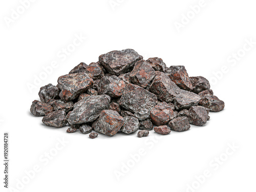Obraz na plátne Raw iron ore isolated on white background.