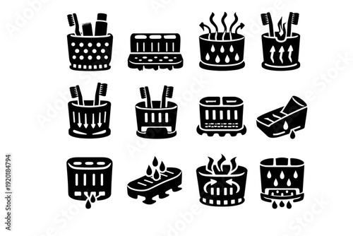 Drainage icon system image design simple release concept generation vector slots clean