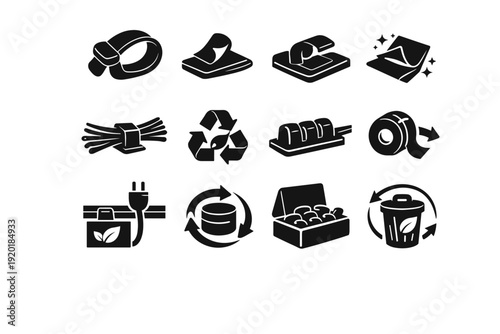 Simple icon removable image concept mounting reuse vector reusable design generation cable