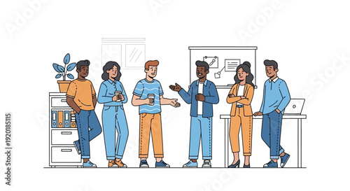 Diverse Factory Workers Team Illustration
