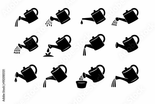 Accurate garden idea pour simple generation tilt vector icon solution clean image