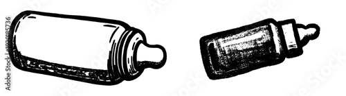 A vintage glass bottle of baby formula