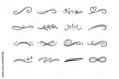 Simple accent image stroke trace informal naive emphasis generation vector stylistic curl