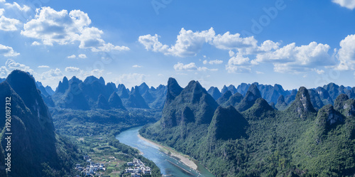 Obraz na plátně Guilin Yangshuo Li River Karst Landscape