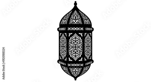 Intricately Designed Metal Lantern with Ornate Patterns.