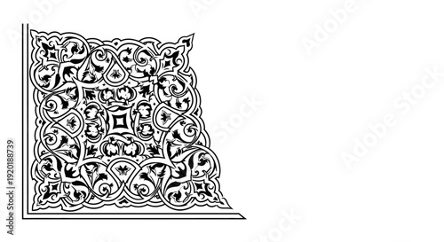 Intricate Black and White Ornate Design Pattern.