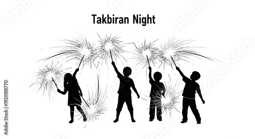 Silhouettes of People Holding Fireworks.