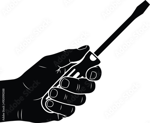 Hand holding gun vector illustration
