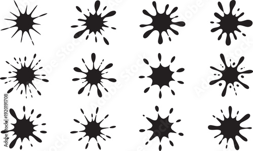 Black ink splat white