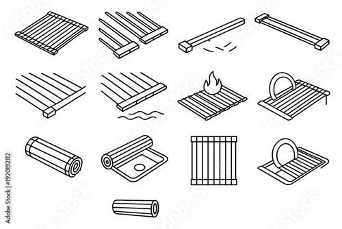 Bars vector channels drainer foldable contact sink finish icon drying flexible rolled