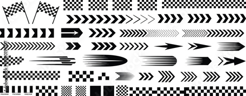 Racing Arrows and Checkered Flags Graphics