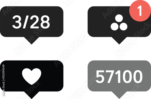 Social media notification icons