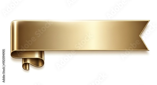 Elegant gleaming golden ribbon banner, perfect for premium design and celebration projects