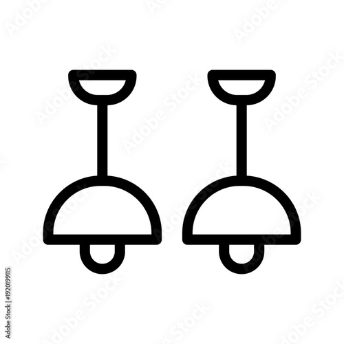 Elegant Pendant Light icon set for interior lighting, home decor and modern design