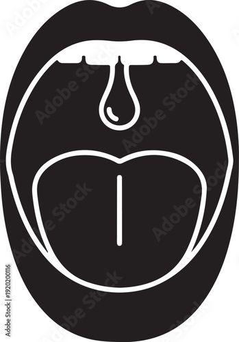 Medical illustration of wide open mouth for dentistry or oral health