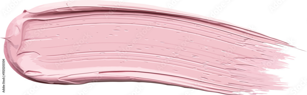 Εκτύπωση καμβά Vector  illustration of Thick textured light pink oil paint smear isolated on tr