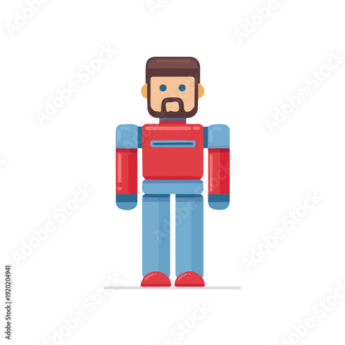 2D flat vector illustration of Action Figure, designed in a clean icon style and isolated on a white background.