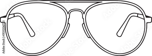"Aviator eyeglasses vector illustration showing double bridge and teardrop lenses symbolizing fashion, eyewear design, and lifestyle accessory"