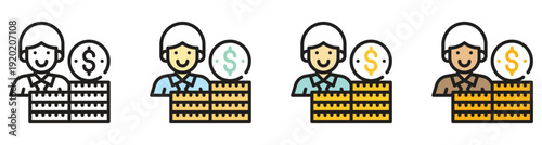 People with money and salary concept for business and finance