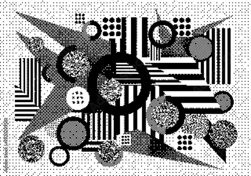 Geometric Abstract Composition dither