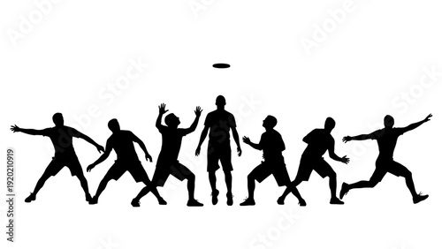 Silhouette of Ultimate Frisbee Players in Action.
