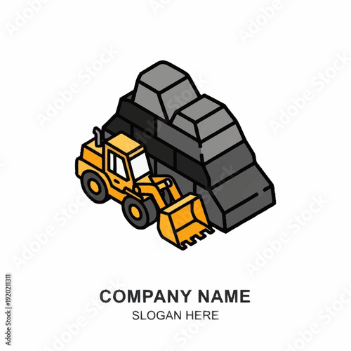 Yellow Front End Loader Heavy Machinery Construction Equipment.