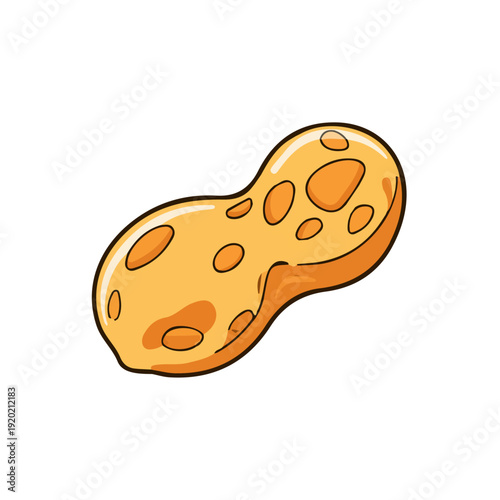 Peanut Brittle, 2D flat vector illustration, simple and modern style, isolated on a plain white background.