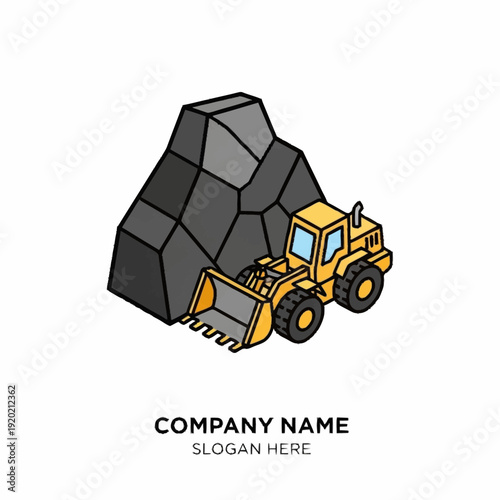 Yellow Front End Loader Heavy Machinery Construction Equipment.