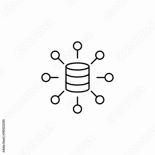 central data distribution icon sign vector