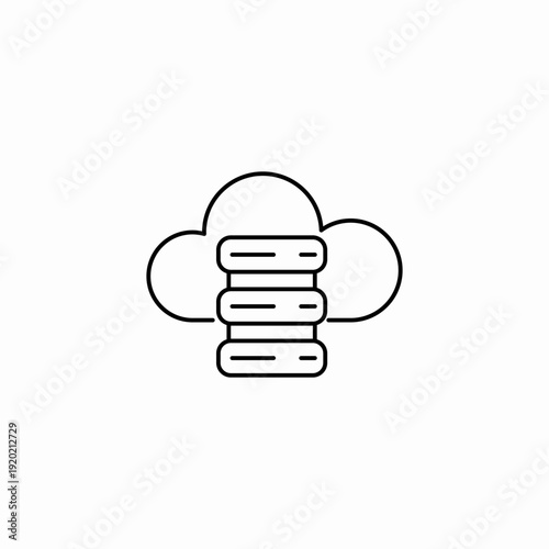 cloud server storage icon sign vector