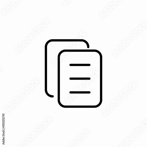 copy document outline icon sign vector