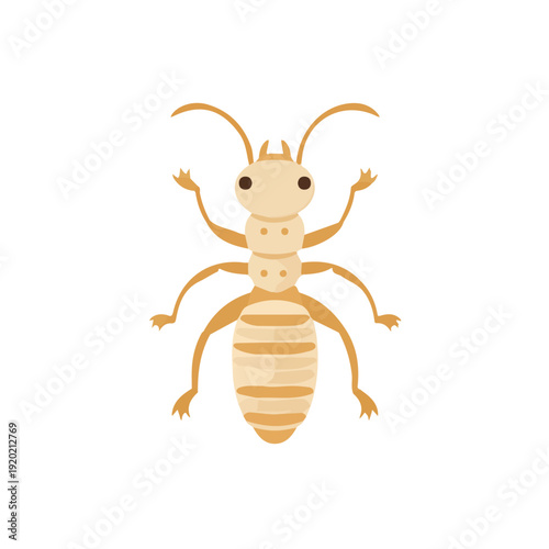 2D flat vector illustration of Termite Queen, clean and minimal icon style, isolated on white background.