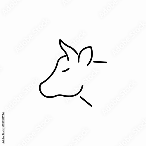 cow head sleep icon sign vector