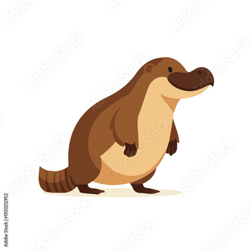Minimal 2D vector illustration of Platypus in flat icon style on a plain white background.