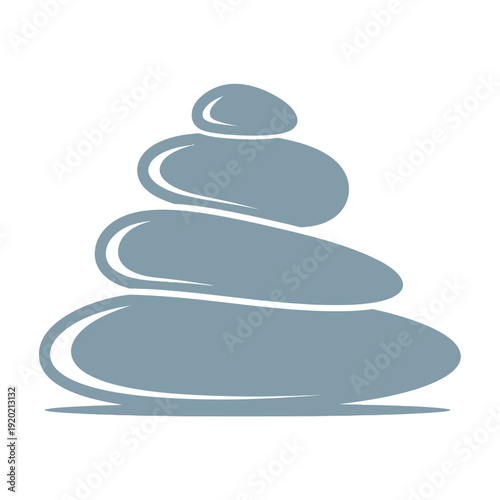 Stacked Blue Stones for Meditation Balance.