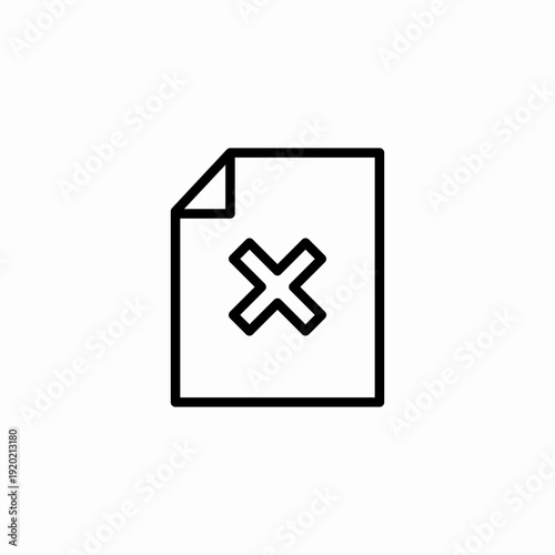 document cancelled remove icon sign vector