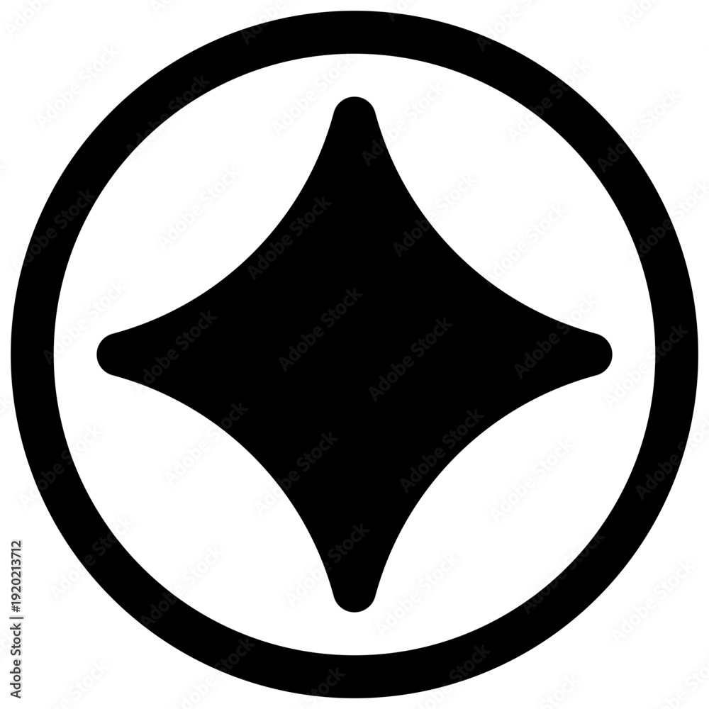 Fototapeta premium Star. Outlined stroke vector icon with black-filled details.