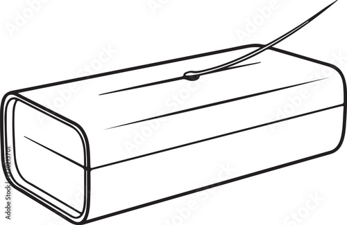 "Physics vector illustration showing block with string symbolizing tension, force, friction, and motion concepts for educational use"