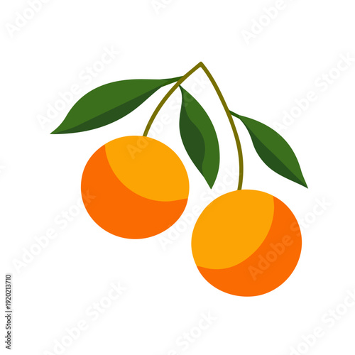 Flat 2D vector illustration of Mandarin, simple icon style on a clean white background.