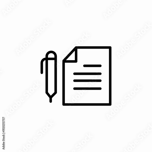 document pen writing icon sign vector