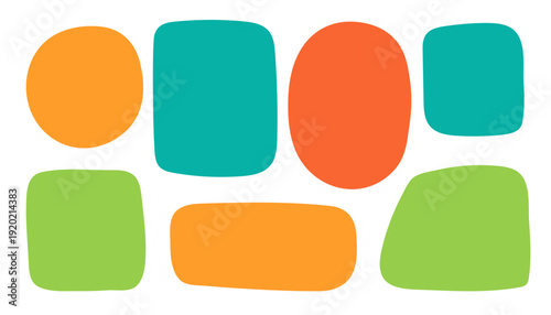 Abstract boho shapes, trendy modern organic stains silhouettes, nature simple aesthetic elements. Modern contemporary collage, various cute blobs. Isolated. Vector illustration.