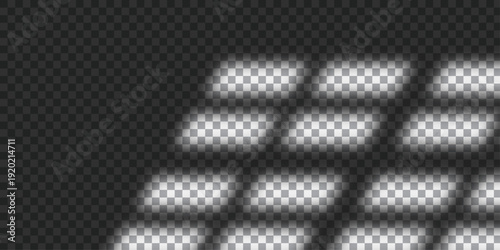 Wide Perspective Window Frame Shadow Overlay with Realistic Sunlight for Product Mockups