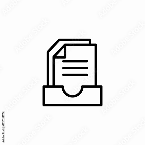 inbox tray files icon sign vector