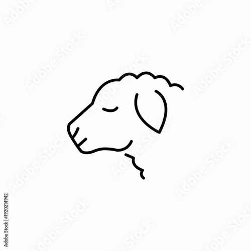 sheep head wool icon sign vector
