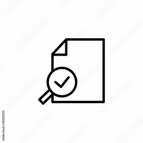 verified document search icon sign vector